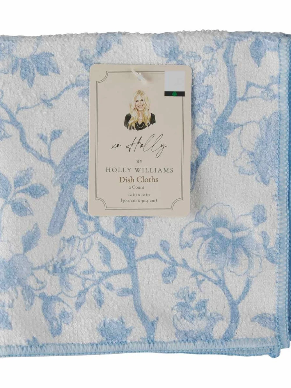 Holly Williams Blue Floral Dish Cloths - 2 Pack